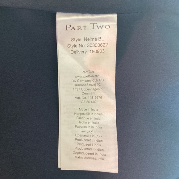 Feminine Part Two Blue/Pink Floral Top w/ Tiered Long Sleeves - Size 12 (42 EU) - Picture 8 of 11